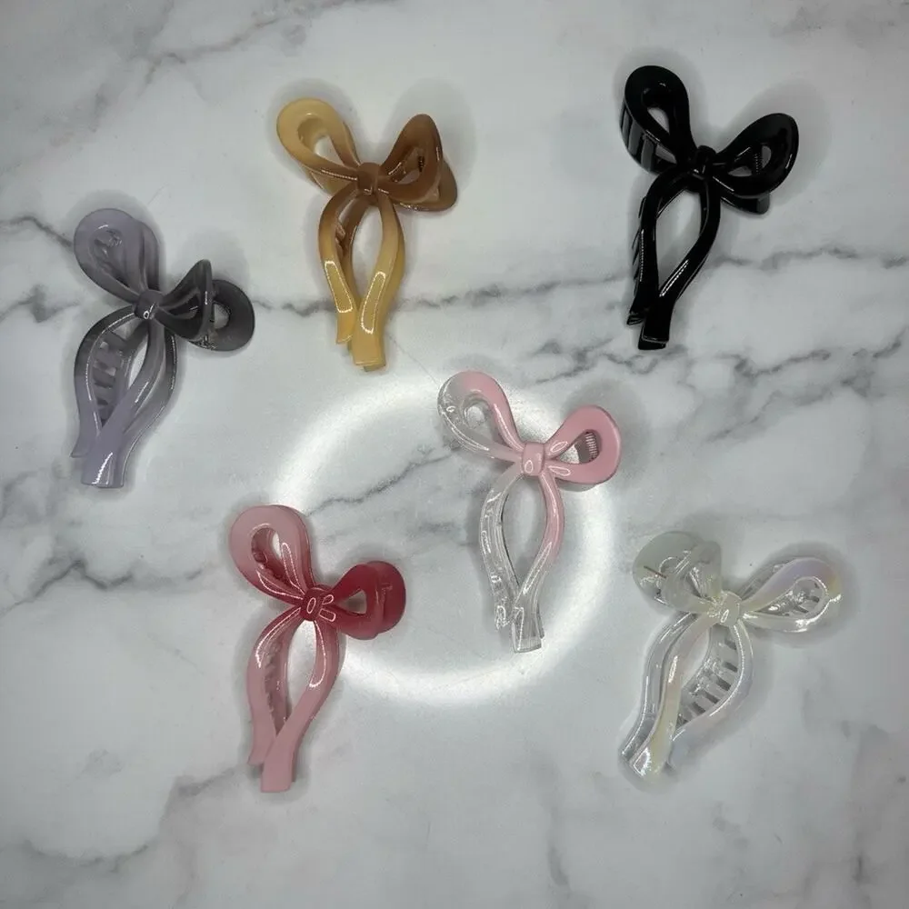 6 Pcs Bow Hair Clips Elegant Hair Claw Clip Hair Accessories Multicolor May Vary